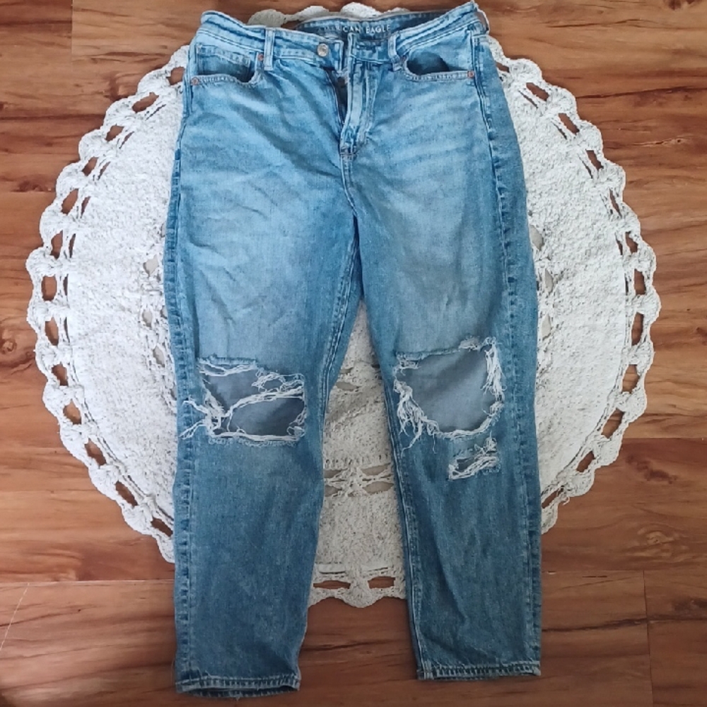 Distressed Blue Jeans